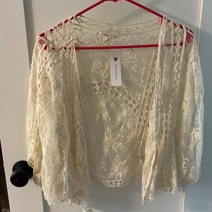 Brand New Anthropologie Lace Shawl One Size